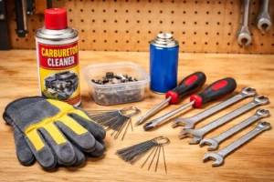 How do you clean a carburetor in a lawnmower