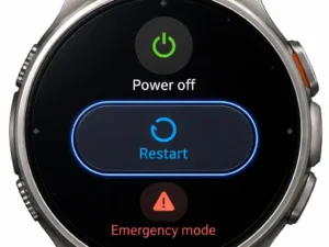 Samsung Galaxy watch power menu close-up