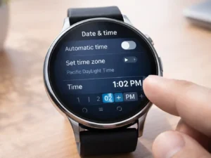 How do I set the time on a smartwatch